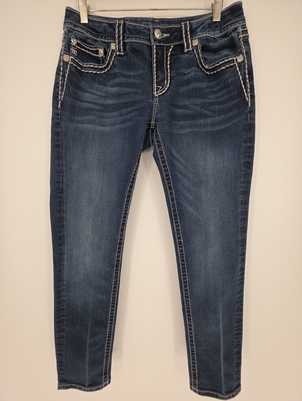 Miss Me Signature Skinny Jeans Size 30 Dark Wash Flap Pocket‎ Mid Rise